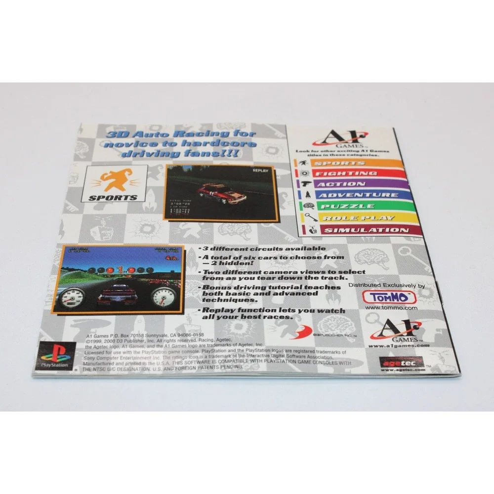PS1: A1 Games Racing (Sony PlayStation 1, 2000) Complete w/‎ Manual